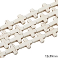 Cross-shaped white turquoise beads with brown marble texture for DIY jewelry 12x15mm - Cross Style / 12x15mm (Approx. 25 Pcs/Pack) / White