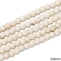 5x6mm white howlite loose stone beads with brown veins for DIY jewelry making - Abacus Bead Shape / 5x6mm (Approx. 65 Pcs/Pack) / White