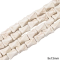 9x13mm white howlite bowknot beads with natural brown veins for DIY jewelry making - Faceted Irregular Column / 9x13mm (Approx. 30 pcs/Strand) / Marbled White