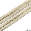 Zigzag synthetic turquoise spacer beads in ivory cream, 3x6mm size for jewelry making - Wave Edge Tube/Zigzag Shape / 3x6mm (Approx. 140 pcs/Strand) / Marbled White