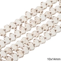 Elephant-shaped white turquoise beads in 10x14mm size for DIY jewelry making - Elephant Shape / 10x14mm (Approx. 37 pcs/Strand) / Marbled White