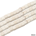6mm square synthetic white turquoise stone beads with gray veins for jewelry making - Block Shape / 6mm (Approx. 63 Pcs/Pack) / White