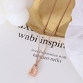 Minimalist rose gold heart lock pendant necklace on a refined geometric display - Rose Gold Convex Lock (P447) 45+5cm