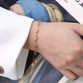 Pulsera vintage francesa de acero inoxidable bañada en oro rosa de 18K con ondas - Rosa oro