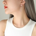 Boucles d'oreilles pendantes à chaîne en acier titane de style britannique en argent - Argent