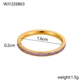 Minimalist 18K gold plated stainless steel ring with micro-pave purple cubic zirconia - US 5 / Purple Zirconia