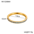 18K gold plated stainless steel ring with light blue December birthstone zircon inlay - US 5 / Light Blue Zircon