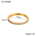 18K gold plated stainless steel birthstone ring with micro-pave cubic zirconia 1.6cm - US 5 / White Zircon