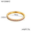Anello in acciaio inossidabile placcato oro 18K con pietre viola e diametro di 1,6 cm - US 5 / Zirconia Lavanda