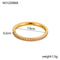 Anello in acciaio inossidabile placcato oro 18K con zirconi rosa micro-pave - US 5 / Zircone Giallo