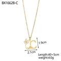 Detail showing 18K gold letter C pendant dimensions 2.1x1.9cm and 40+5cm chain length - Letter C Style (BX1662B-C)