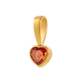 Gouden hartvormige hanger met een levendige oranjerode zirkonia steen zetting - GP48450B2A1