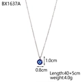 Dettaglio della collana Occhio del Diavolo con ciondolo da 1 cm e catena da 45 cm - Stile Tondo Argentato (BX1637A) / Argento