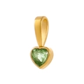 Green heart zircon pendant with 18K gold plated stainless steel bezel for DIY jewelry - GP48450B2A8
