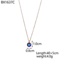 Dettaglio delle dimensioni del ciondolo Evil Eye in oro rosa con smalto blu - Stile Tondo Oro Rosa (BX1637C) / Oro rosa