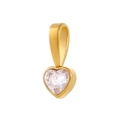 18K vergulde hart hanger met heldere zirkonia steen en grote oogsluiting voor sieraden - GP48450B2A4