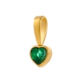 18K gold plated heart pendant with green zircon gemstone and polished bail - GP48450B2A5