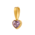 Gold-plated 18K stainless steel heart pendant with a purple zircon gemstone inlay - GP48450B2A6