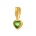 18K vergulde hartvormige hanger met groene zirkoon voor handgemaakte sieraden - Grasgroen (GP48450D8)