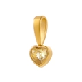18K gold plated heart pendant featuring a light yellow heart-cut zircon stone - GP48450B2A11