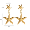 Specifiche dettagliate delle dimensioni per orecchini pendenti a doppia stella marina - Stile Dorato (HE43856DW0)