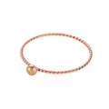 Twisted rose gold stainless steel ring with a round yellow zircon stone accent - Size 5 / Yellow - Rose Gold Band