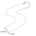 Detail view of silver minimalist curved tube pendant necklace with dimensions 2.47cm and 0.31cm - Silver Style (CX37477A2W0)