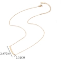 Detailed view of a 2.47cm minimalist gold tube pendant on a thin stainless steel chain - Gold Style (CX37477B2W0)