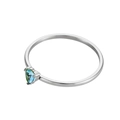 18K gold plated stainless steel ring featuring a heart-shaped blue birthstone - Size 5 / Steel/Light Blue