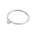 Silver-plated stainless steel heart-shaped birthstone ring with clear cubic zirconia - Size 5 / Steel Color/White