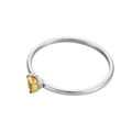 Stainless steel 18K gold plated ring featuring a heart-shaped yellow zircon birthstone - Size 5 / Silver/Yellow