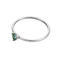 Elegant 18K gold plated heart birthstone ring with teal gradient cubic zirconia - Size 5 / Steel/Blue