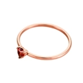 18K rose gold plated stainless steel ring with red heart-shaped zircon gemstone - Size 5 / Rose Gold/Red