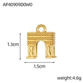 Detail van de 18K vergulde Arc de Triomphe hanger afmetingen 1,3 cm bij 1,5 cm - Arc de Triomphe Hanger (AP40909D0W0)