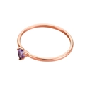 Rose gold heart ring with purple zircon stone featuring a minimalist thin band design - Size 5 / Rose Gold/Purple