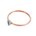 18K rose gold heart ring with light blue birthstone gemstone for women - Size 5 / Rose Gold / Light Blue