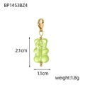 Light green resin gummy bear pendant with golden lobster clasp measuring 2.1cm high - Light Green (BP1453BZ4)
