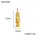 Detailed view of a gold Moai pendant measuring 2.0cm high and 0.6cm wide - Easter Island Moai Statue Shape (XP49396B)