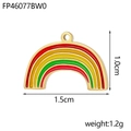 Detail view of 1.5cm rainbow pendant with dimensions and weight of 1.2g on white background - Semicircle Rainbow Style (FP46077BW0)