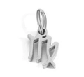 Polished silver stainless steel Virgo zodiac charm pendant for personalized DIY necklaces - Silver Virgo