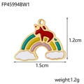 Detailed view of rainbow unicorn enamel pendant with 18K gold plating and 1.5cm dimension - Unicorn Rainbow Bridge (FP45994BW1)