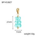 Light blue resin gummy bear charm with gold plated clasp for DIY jewelry making - Light Blue (BP1453BZ7)
