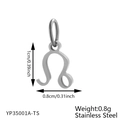 Silver Leo zodiac pendant in stainless steel with detailed size and weight specs - Silver Leo