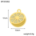 Macro shot of a 1.1cm lemon slice charm with 18K gold plating and yellow enamel inlay - Light Yellow Lemon Slice (BP3050B2)