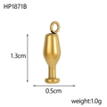 Dettaglio ciondolo a calice in acciaio placcato oro 18K con specifiche di peso e misura - Stile Calice (HP1871B)