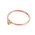 18K rose gold plated stainless steel ring with a heart-shaped yellow birthstone - Size 5 / Rose Gold/Yellow