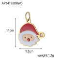 Pendentif Père Noël en émail avec bonnet rouge pour la création de bijoux DIY - Père Noël en Strass (AP34192D0W0)