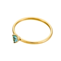 18K gold plated stainless steel ring featuring a heart-shaped light blue topaz stone - Size 5 / Light Blue