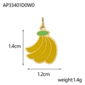 Banana shaped enamel charm in 18K gold plated finish with dimensions 1.4cm by 1.2cm - Long Banana Shape (AP33401D0W0)