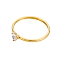 18K gold plated stainless steel ring with a clear heart-shaped zircon stone - Size 5 / White
